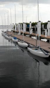 2.4mR sailboats along the dock