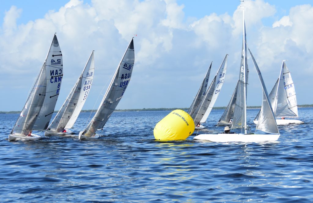 2.4mR Sailboats rounding mark 1